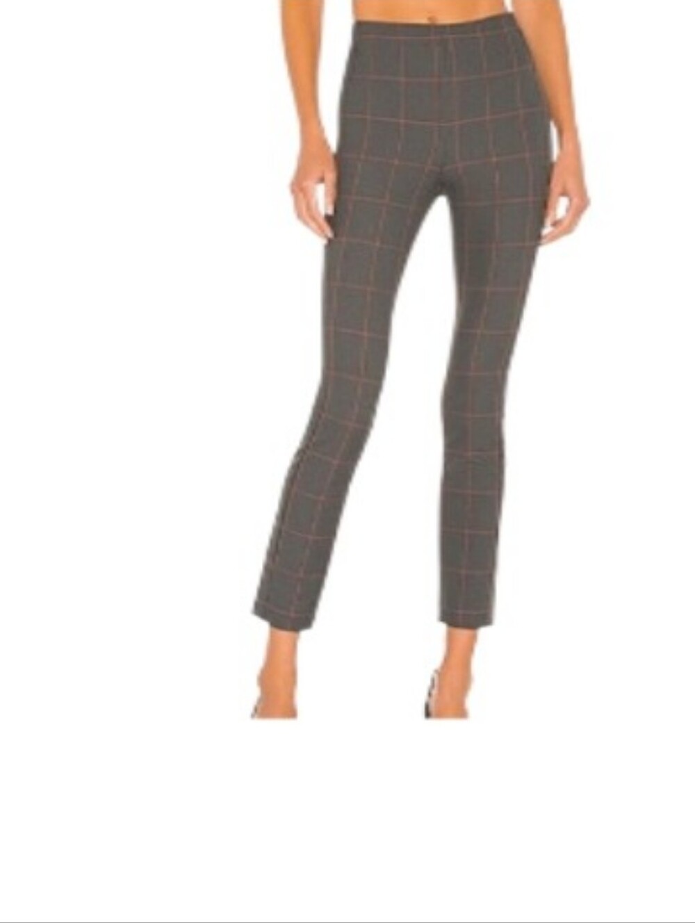 Rag & Bone Simone Gray Multi Check Mid-Rise Ankle Pants